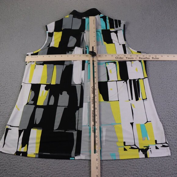 Jamie Sadock Top Womens M Sleeveless Abstract Colorful Tennis Golf Performance - Picture 10 of 12